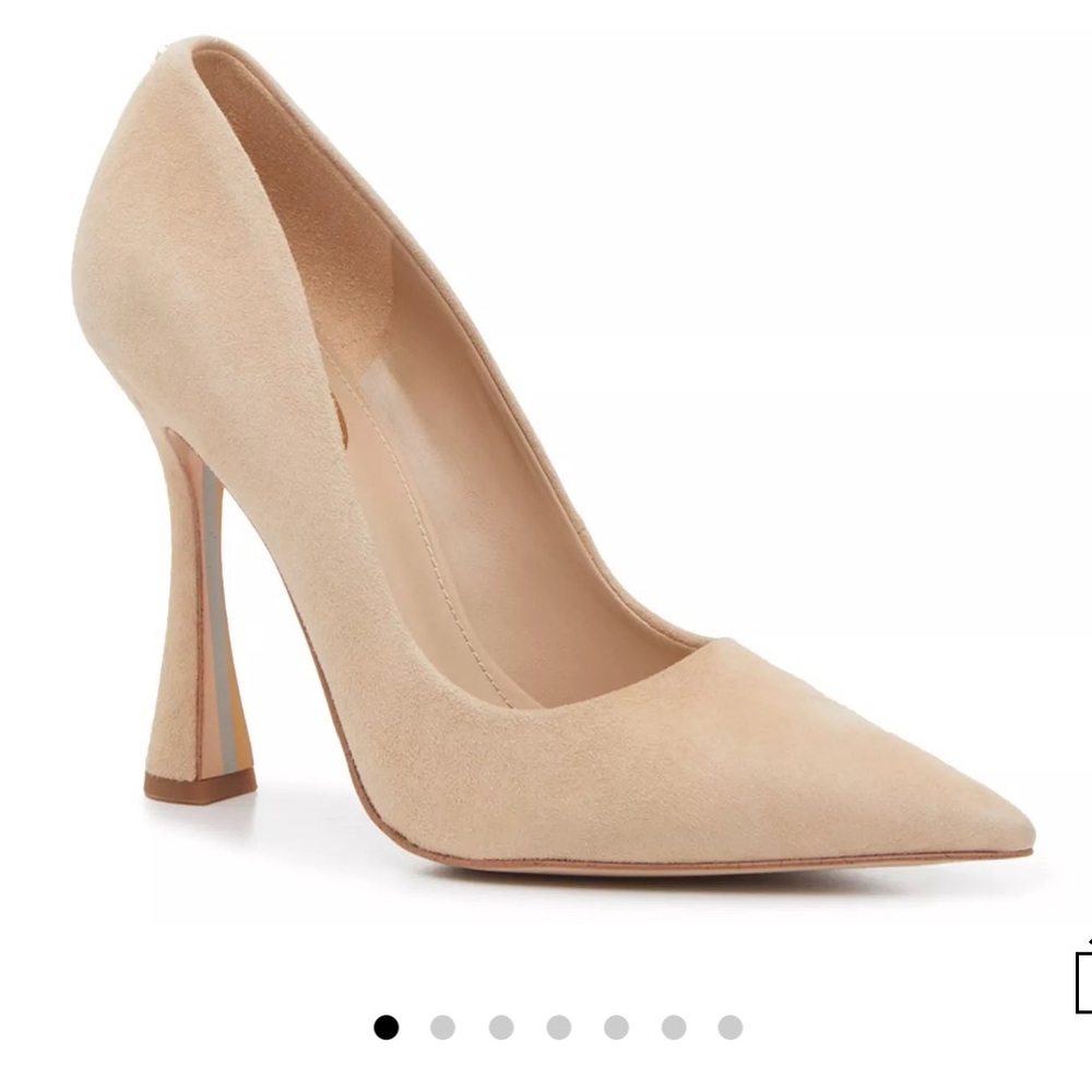 Sam Edelman Beige Suede Pointed-Toe High Heel Pumps